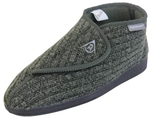 Dunlop - Pantuflas ortopédicas tipo bota ajustables con cierre de velcro para hombre, 44 EU