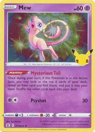 Pokémon Trading Card Pokémon-Karte MEW 011/025 Celebrations 1 Stück