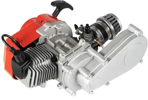 DGKLNDSY 2-Takt 49cc Pocket-Bike Motor Getriebe mit Vergaserluftfilter für Minibuggy 2-Takt 3.5PS Motor 8700Rpm Für Dirtbike Pocket Bike Mini Dirt Bike