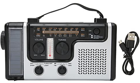 Tragbares LED-Handkurbelradio AM FM SW Solardynamo-Notfallradio für Den Außenbereich mit Tragbarer Taschenlampe