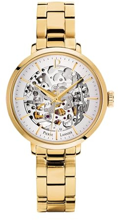 Pierre Lannier Automatique Montre Femme Acier Doré 305D528, Noir, Bracelet