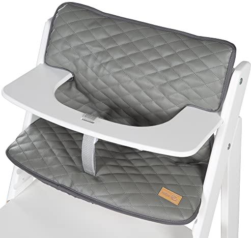 roba Sitzverkleinerer Sit Up Luxe - 2-teilige Hochstuhleinlage Stone gesteppt - Sitzkissen Sit Up Treppenhochstühle, AUR 100% Polyester, Dunkelgrau