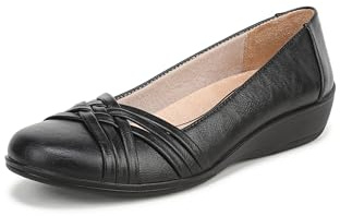 LifeStride Women's Incredible Ballet Flat Black Synthetic 8.5 W