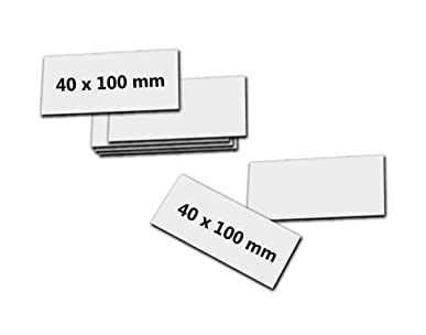 50 Etiquetas magnéticas blancas, 50 x 100 mm, 0.75 mm de grosor