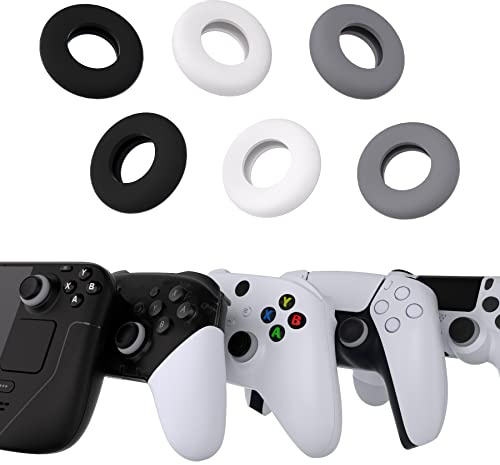 playvital BuffeRings Anillos de Precisión para Joystick | Silicona Amortiguadora, para ps5/4, para Xbox Series X/S, para Xbox One/360 y para Switch Pro, Gris Negro Blanco
