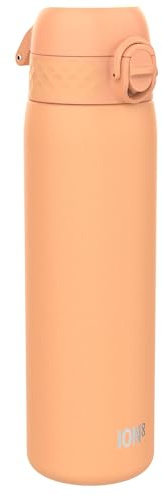 ION8 Vakuumisolierte Edelstahl-Trinkflasche, 500 ml, Auslaufsicher, Einhandöffnung, Sichere Verriegelung, Spülmaschinenfest, Tragegriff, Leicht zu Reinigen, Langlebig & Kratzfest, Koralle
