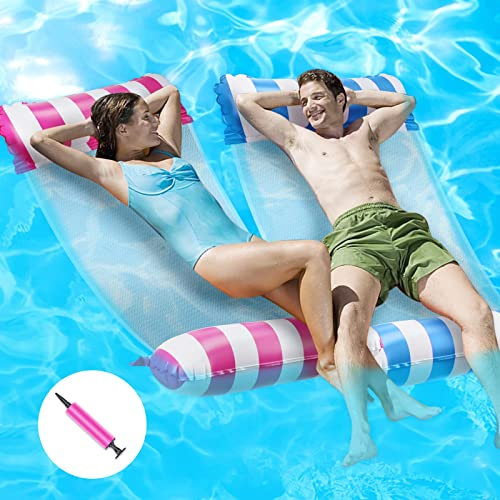 Lunriwis 2 Pack Pool Float pool inflatables,Water Hammock Inflatable Swimming pool inflatables for adults, 4-in-1Multi-Purpose Water Floating Rafts for Pool Lake Beach