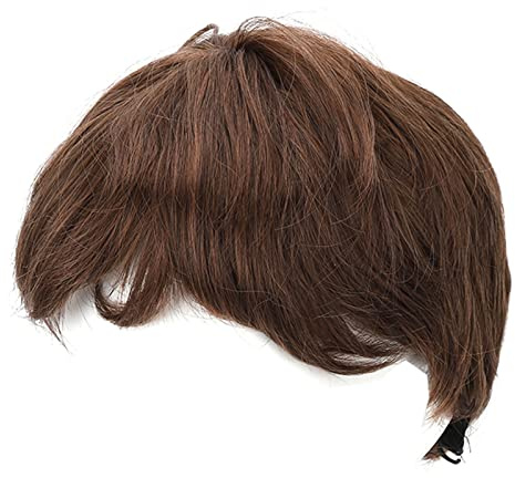 Herren Perücken Kurze Haare,Kurze braune Perücke,Natürliche flauschige stilvolle atmungsaktive Mesh Modische Kurzhaarperuch,Perücken für Männer,Herrenperücke für Cosplay,Party,Täglich