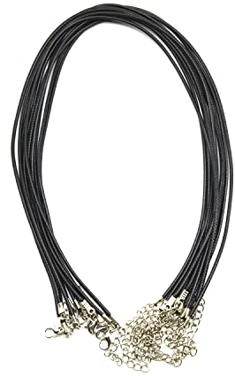 Cordoncini per collana, in pelle artificiale, con moschettone, in corda intrecciata, per fai da te, collana unisex,10 pcs.