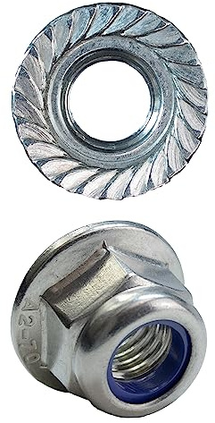Sicherungsmuttern M10 mit Flansch und Sperrverzahnung (Polyamidklemmteil - selbstsichernd) aus Edelstahl A2 (10 Stück) | DIN 6926 - Flanschmuttern - Sechskantmuttern von MESAROS®