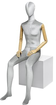 Rozhuhro Schaufensterpuppe, Schneiderpuppe, Metall Schneiderpuppe, Deko Mannequin, für Bekleidungsgeschäft Kleider,Silver Gray,D
