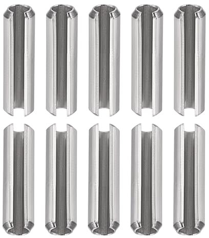 DTGN M4 x 12mm(DxL) Scanalato Molla Perno - 20pz - Ottimo per Casa Macchina Fissaggio - 304 Inox Acciaio Molla Tassello Tensione Rotolo Perno - Argento