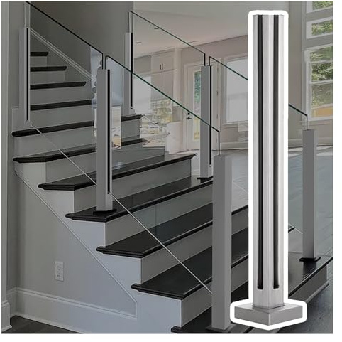Glasgeländer Pfosten Geländer Quadratischer Edelstahl-Geländerpfosten für Innen und Außen, 60 65 70 75 80 85 90 95 100 105 Cm hoch Glas Balustrade Zaun Geländer Säule, Treppe Balkon Garten Glasplatte