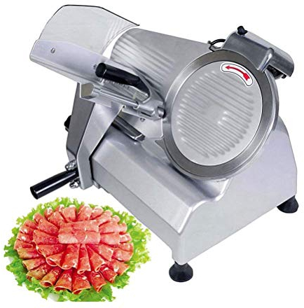 MLUENF Electric Food Slicer Commercial Deli Slicer 240W Hotpot Beef Mutton Chips Cutting Machine 10 Inch Blade Heavy Duty for Meat Chopper Butcher Cutter
