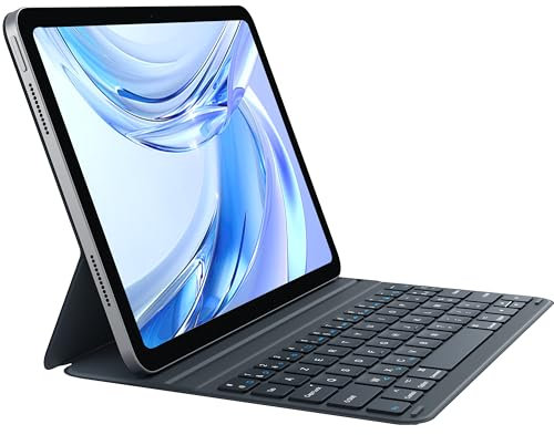 Chesona Clavier iPad Pro 11/Air M3 2025/M2 2024 - Etui Magnétique Ultra-Léger, Angle Réglable, Portable, Compatible iPad Air 5/4, AZERTY, Gris