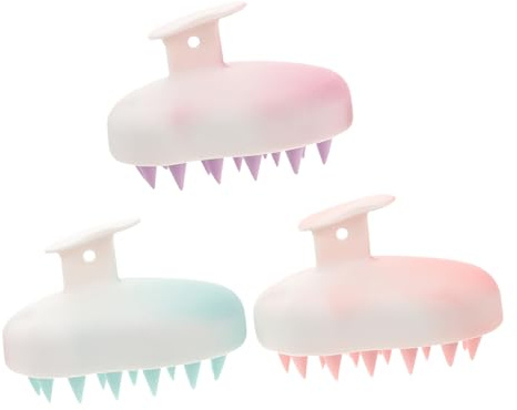 BELLIFFY 3stücke Kopfhautmassagegerät mit Kleiner Shampoobürste und Kopfhautreiniger Haarwaschkamm für Öl und Schmutzentfernung Geeignet für Dusche und Täglichen Gebrauch