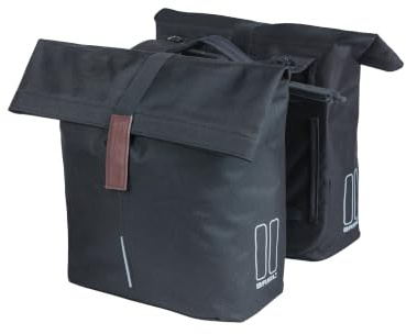 Basil City Doppeltasche - MIK inkl. - 28-32L - Pendeln Bag - Schwarz