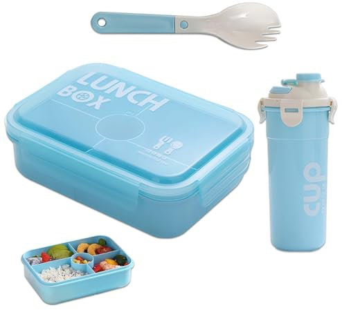 Pratico Bento Box da 1000 ml Portapranzo Tutto in Uno Durevole con Posate Contenitore Termico per Alimenti Caldi Compatibile con Microonde e Lavastoviglie,Porta Pranzo,Ufficio Lavoro Picnic
