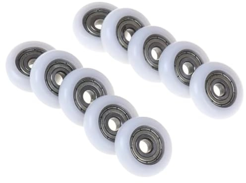 Roulette Douche Lot de 10 roulettes de rechange for cabine de douche, 19/23/25 mm, diamètre des roues : 6 mm, trou for le remplacement des cabines de douche Roulette Porte Coulissante Douche(25mm)