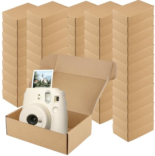 MOUYAT 50 st 15 x 10 x 5 cm små kartonglådor, brun kraftpostlåda, små paketlådor för företag, postning, förvaring, presentförpackning