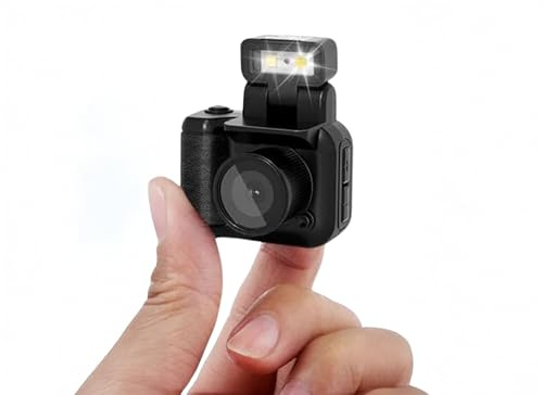 Dpofirs Appareil Photo Numérique, Mini Appareil Photo au Pouce, Petit Appareil Photo Numérique 1080P, avec Flash, Caméra Vidéo de Photographie Compacte Rétro, Appareil Photo (avec Carte