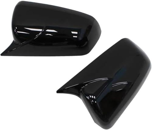 QDFNJYONG 1 Paar Auto Spiegelabdeckungen Rückspiegelkappe für Mitsubishi Lancer X 10 PEX EVO 2008-2012, Auto Seite Spiegel Kappe Abdeckung Gehäuse Autozubehör,A/Gloss Black