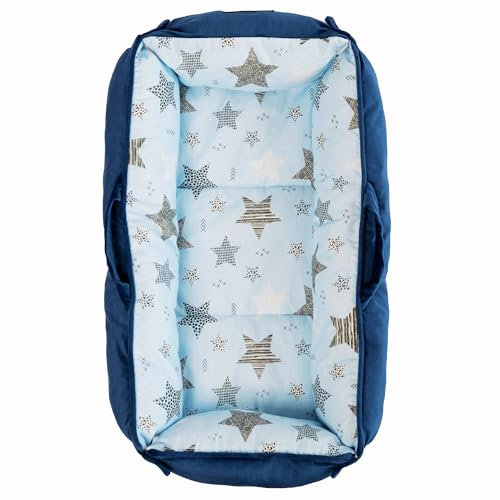 Bellochi Universelles Babynest | Gemütlicher Rückzugsort für Neugeborene | Multifunktionale Pod-Liege mit leisen Magnetverschlüssen | Perfekte Größe 100 x 70 x 14 cm (Mitternacht)