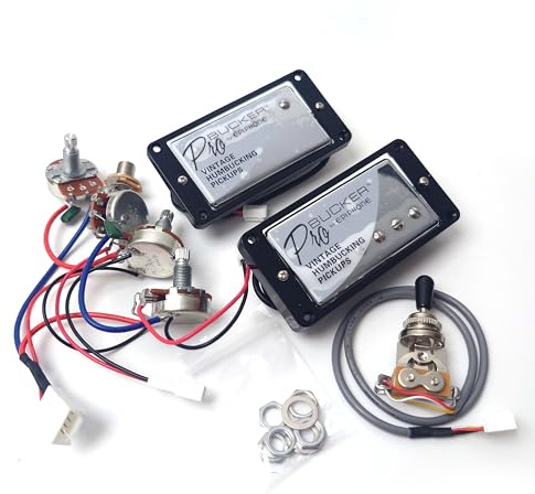 Set di pickup ProBucker Alnico 2 Humbucker per Gibson Les Paul, pickup per manico e ponte con terminali Quick-Connect a 2 conduttori, cablaggio 2V2T, aggiornamento al suono vintage