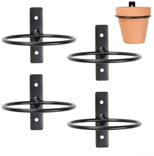 4 Stück 10,2 cm, 12,7 cm, 15,2 cm, 15,2 cm, 20,3 cm, Wandmontage, Blumentopf-Haken, Halterungsringe für Balkone, Gärten, Innenhöfe (15,2 cm)