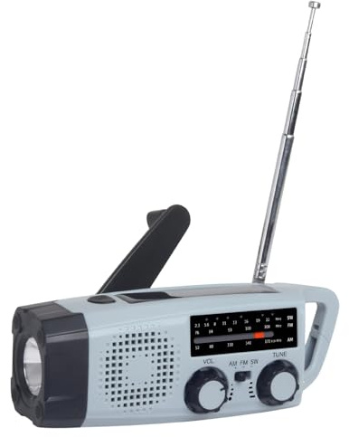 Fyearfly Notfall Radio 2000mAh Kurbelradio AM/FM Solar Ladegerät Power Bank mit SOS-Alarm 3-Wege-Laden Taschenradio für Ourdoor Camping