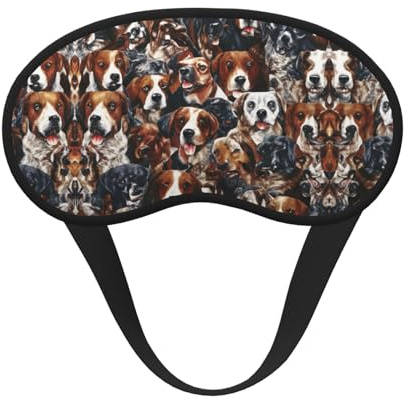 Bequeme, leichte Schlafmaske für die Augen zum Schlafen im Flugzeug, Meditation in der Nacht – Husky-Schäferhund, goldenes Fell, Hundewelpe, Kunst, lichtblockierender Augenschutz für Erwachsene, Kind