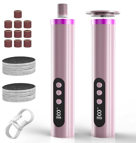 Gerbala 2 in 1 Pedicure Elettrico, Calli Piedi Rimozione Ricaricabile, Lima Calli Piedi Elettrico a 9 Velocità Regolabile Pedicure Kit per Pelle Morta e Tacchi Incrinati (Rosa)