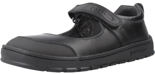 Garvalín Mary Jane 251506-A054 | Black School Shoe with Adjustable Closure | Non-Slip Sole | Comfort and Resistance, Black/White, 26 EU