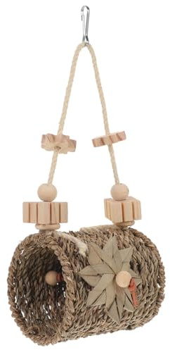SOIMISS Hängendes Vogelspielzeug Aus Rattan Für Wellensittiche Und Nymphensittiche Vogelspielzeug Sisal Für Den Vogelkäfig Zum Kauen Und Schreddern 10.04X4.72X3.94In