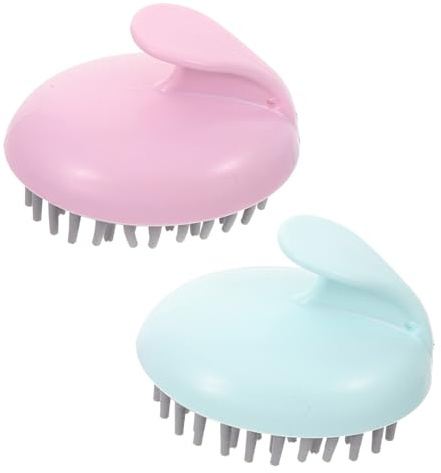 Beaupretty 2pièces Lot De Brosses De Massage Chevelu Avec Manche Pour Nettoyer Cheveux Et Contrôler Pellicules Stimulant Circulation Sanguine Et Détente