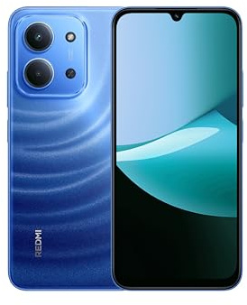 XIAOMI Smartphone Redmi 15C 4G, blu, 8 GB + 256 GB, batteria massiccia da 6000 mAh (tipo), schermo 6,9 pollici, sistema doppia fotocamera AI 50 MP, ricarica Turbo 33 W, con caricabatterie, NFC non