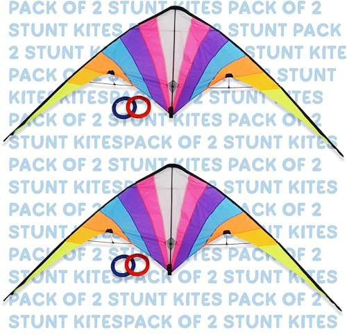 Traditional Garden Games Pack of 2 Dual Line Stunt Kites