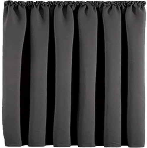 QINLIQIN Gardinen mit Kräuselband Blickdicht 210 x 185 cm Weich Und Langlebig Verdunkelungsvorhang Waschbar, 1Er-Set für Schlafzimmer, Kinderzimmer, Grau
