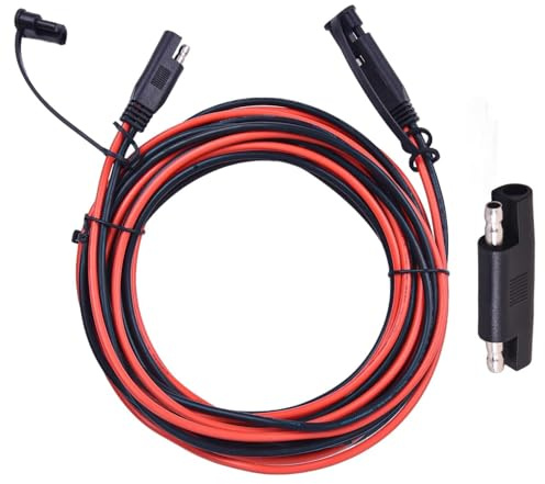 Tidevib Cavo di prolunga SAE da 12 AWG a 2 pin maschio a femmina con tappo impermeabile IP68 per caricabatterie da pannello solare per motori a traina camper