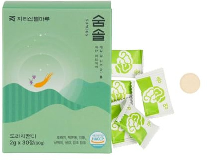 Jirisanbyeolmaru Korean Herbal Candy, Balloon Flower Root Candy with Herbal(Bellflower root) Flavors, Caffeine-Free, 2g x 30 Count