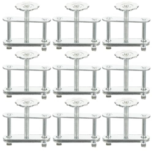 OFFIGAM Set di 10 Morsetti Regolabili per Condotti Vite Girevole in Ferro Zincato, Clip Ergonomica in Argento per Laboratorio e Insegnamento Scolastico