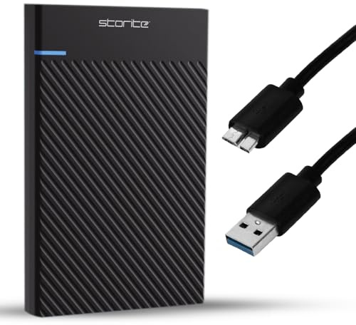Storite Disco Duro Externo 500 GB, USB 3.0, portátil para Juegos | Disco duro ligero con copia de seguridad Plug & Play para portátiles, PC y Mac