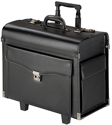 tectake® Pilotenkoffer Aktenkoffer Businesskoffer Reisekoffer Trolley mit Rollen schwarz