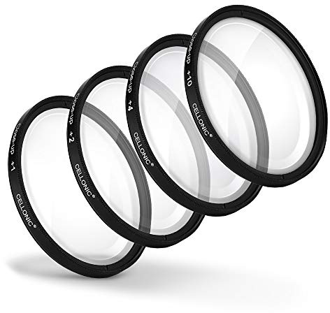 CELLONIC Ø 49mm 4X Close-Up Makro Filter kompatibel mit Canon EF 50mm f/1.8 STM - Nahlinsen Set/Makro-Filterset