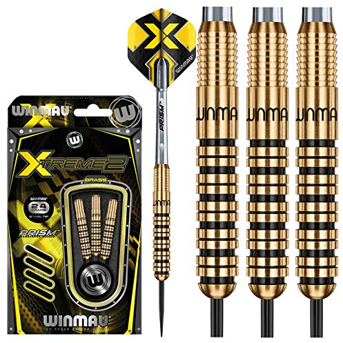 WINMAU Xtreme2-24 gram Brass Dartpfeile Set mit Flights und Schäfte