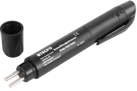 TECPO Bremsflüssigkeitsprüfer Elektronischer Bremsflüssigkeitstester Bremsflüssigkeit messen prüfen testen DOT 3 4 5.1 mit 5 LED Anzeige für Auto Fahrzeug Break Fluid Prüfgerät