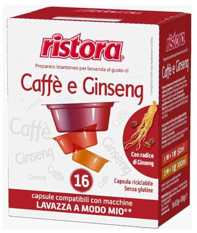 128 Capsule Compatibili A Modo Mio Ristora Caffe' & Ginseng