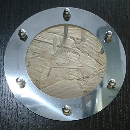 Bullauge für Tür Edelstahl flach 150mm Transparent Glas klar Hutmuttern | Innentüren, maritime Atmosphäre, Türstärke 40 mm, Edelstahlmuttern, portholes.bullaugen