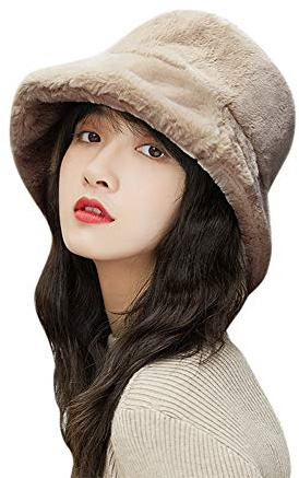 ITODA Wintermütze Damen Fischerhut Kunstfell Damenmütze Winter Fischermütze Mädchen Winterhut Weich Warm Eimerhut Flauschig Kunstfellmütze Windschutz Freizeitmütze Modern Pelzmütze Outdoor Freizeit