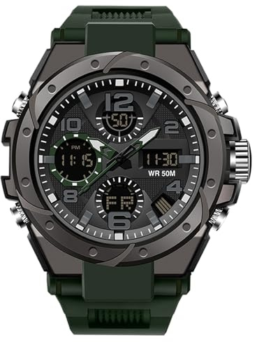 RORIOS montre Sport Numérique Homme Imperméable Militaire Grande Aiguille Alarme